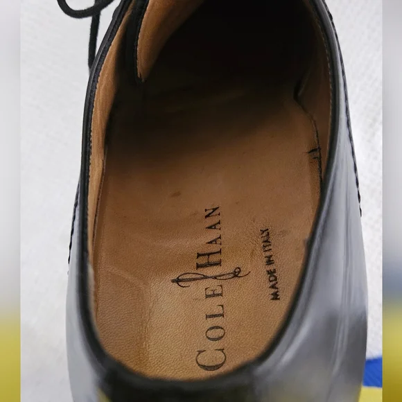 Cole Haan Black Lace Up 9.5 Mens Dress Shoes Tap Toe Nike Air Heel Made … - Picture 7 of 16